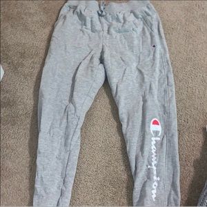 gray champion sweats, feelce inside